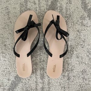 Melissa Black Bow Flip Flops